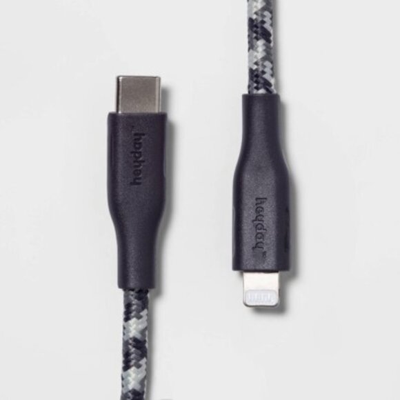 Heyday Lightning to USB-C Fast Charging Cable Braided 10-feet Long Blue Dusk NWT - Picture 6 of 7